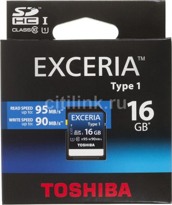   SDHC UHS-I TOSHIBA 16 , Class 10, SD-X16T1(BL7, 1 .