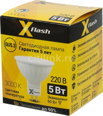  X-FLASH Spotlight, 5 , 410lm, 50000 , 3000 , GU5.3