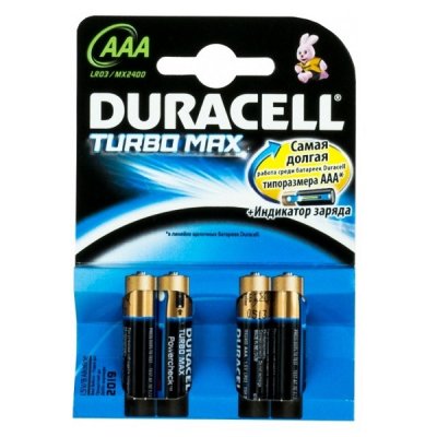  Duracell TurboMax AAA 1.5V LR03 4 