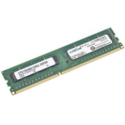   Crucial DDR3 4Gb, PC10660, DIMM, 1333MHz (CT51264BA1339) Dual Rank [Retail]