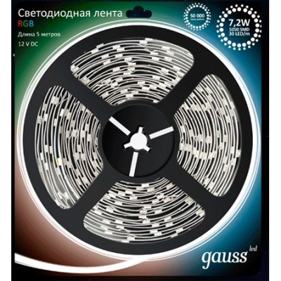     Gauss LED 5050-SMD 7.2W12V DC RGB