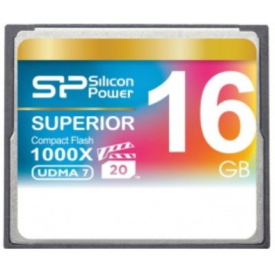   Compact Flash Card Silicon Power 16Gb (SP016GBCFC1K0V10) 1000x (Retail)