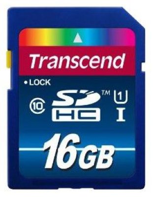   16 Gb TRANSCEND SDHC Secure Digital (TS16GSDU1) UHS-I, SDU1 Class 10 Retail