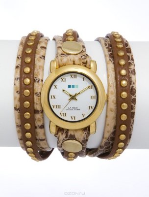    La Mer Collections "Bali Creme Brown Snake/Tan Gold". LMSW6004