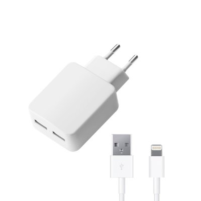  Deppa Ultra 2xUSB 8-pin  iPhone / iPod White 11356 