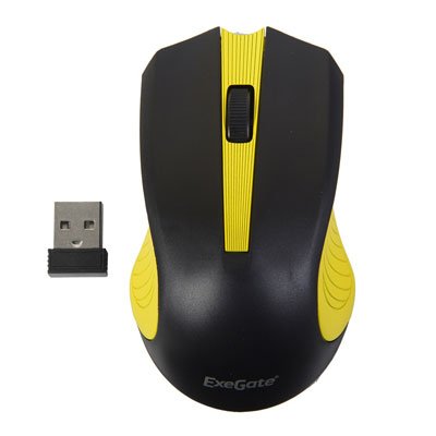  Exegate SR-9015BY Optical, 2.4GHz, Scroll, 1200dpi, USB, Black-Yellow (EX221534RUS)