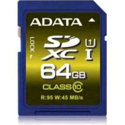   ADATA Premier Pro (ASDX64GUI1CL10-R) SDXC Memory Card 64Gb UHS-I U1 Class10