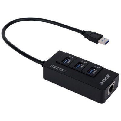  USB3.0 - RJ45 (1Gbps) Orico (HR01-U3) + 3port Hub