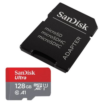   128Gb - SanDisk Ultra microSDXC A1 UHS-I Class 10 SDSQUAR-128G-GN6IA   