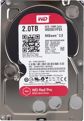 WESTERN DIGITAL   3.5" 2.0Tb SATA III, 64 Mb, IntelliPower WD Red Pro Original WD2001FFSX