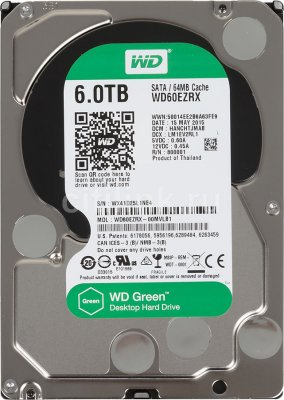   3.5" SATA3 6.0  WD Caviar Green 7200rpm 64mb ( WD60EZRX )