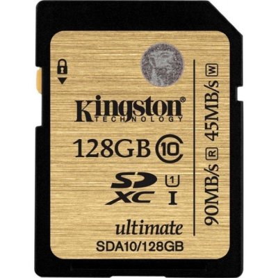   128Gb SDXC Kingston Ultimate (SDA10/128GB), Class 10, UHS-I, U1, R90 - W45 Mb/s, RTL