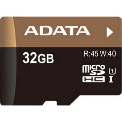   ADATA (AUSDH32GUICL10-RM3BKBL) microSDHC Memory Card 32Gb UHS-I U1+ microSD--)USB Adapt