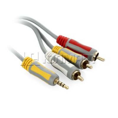   DeLink Jack 3,5 . 4pin-3RCA 2 , Grey, 