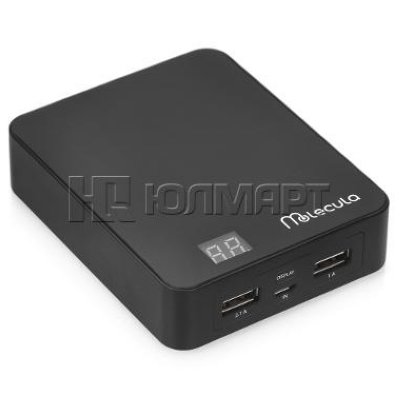   Molecula PB-10-02DB, 2 USB-, Li-Pol, 10400 mAh, max 2,1 A,  Micro-U