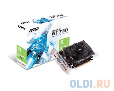  2Gb (PCI-E) MSI N730-2GD3  CUDA (GFN730, GDDR3, 128 bit, HDCP, VGA, DVI, HDMI, Retail)