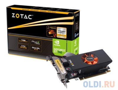  1Gb (PCI-E) Zotac GT740 LP c CUDA (ZT-71003-10L) GDDR5, 128 bit, HDCP, 2*DVI, HDMI, Retai