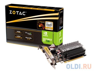  4Gb (PCI-E) Zotac GT730 LP c CUDA (ZT-71108-10L) GDDR3, 64 bit, HDCP, 2*DVI, HDMI, Retail