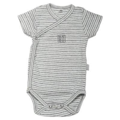     Babu Short sleeve Bodysuit grey stripe (0-3 )