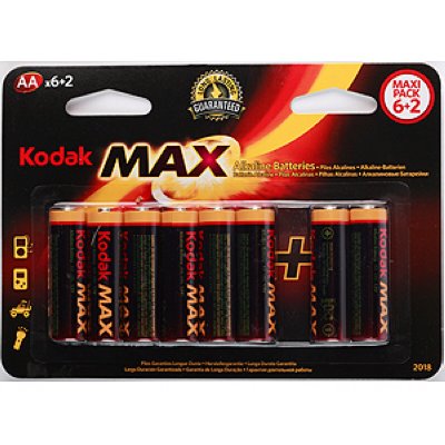 Kodak MAX LR6  (KAA-6+2) AA, 8   