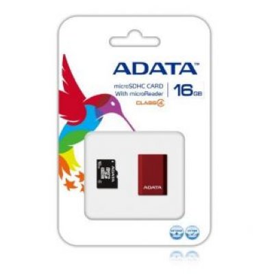 A-Data AUSDH32GCL4-RM3RDRD   32GB micro SDHC Class4 (micro USB reader V3 red)