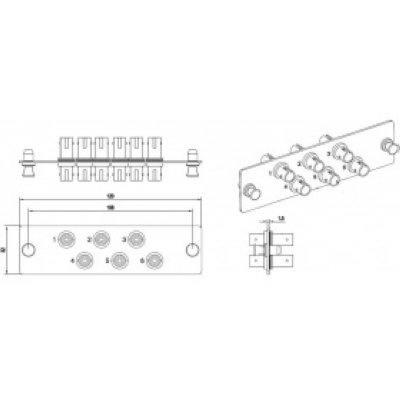 Hyperline FO-FPM-W120H32-6ST-SM   FO-19BX  6 ST , 6 , , 120x32 