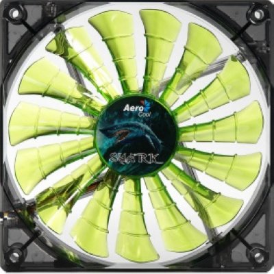  Aerocool Shark Green LED [140mm, 800rpm, 29.6dBa]