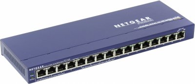  Netgear FS116PEU 16-port 10/100 Mbps (8 ports supports PoE) switch with external power su