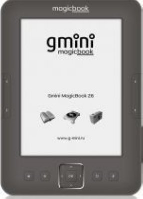   Gmini MagicBook Z6 Graphite,  6", E-Ink Pearl, 4Gb, microSD, 