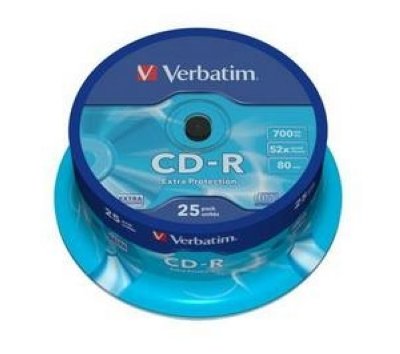  CD-R Verbatim 700 Mb, 52x, Cake Box (25), DL+, LightScribe (25/200)