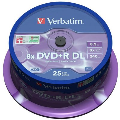 DVD+R Disc Verbatim 8.5Gb 8x (. 25 ) Double Layer,   (43757)