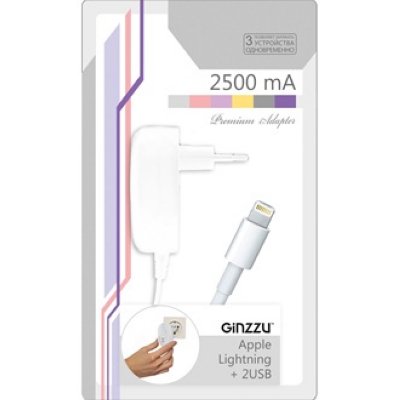    Ginzzu GA-3513UW Lightning  1.3 , 2.5A, 2xUSB 