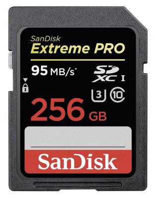   SD 256GB SanDisk SDXC Class 10 UHS-I Extreme Pro, 95 MB/s