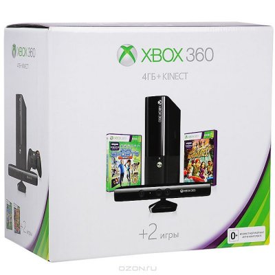   Microsoft XBox 360 4GB Kinect +  Nike+ Kinect Training +  Kinect Adventu