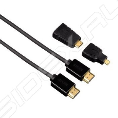  HDMI (m) - HDMI (m) 1.5  + 2 HDMI mini, micro  (Hama High Speed Ethernet 00122227) (