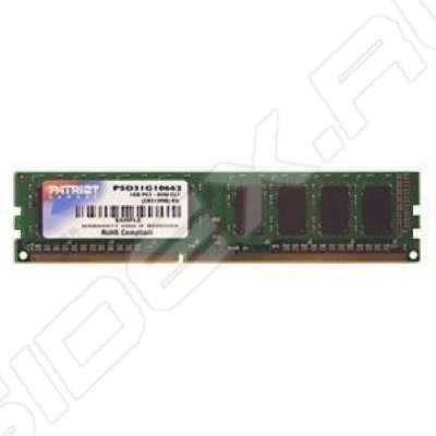   Patriot DDR3 DIMM 2GB (PC3-10600) 1333MHz PSD32G1333(2/81/N/H)