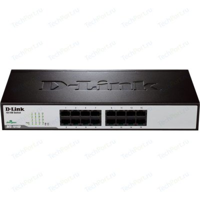  D-Link DES-1016D/F1A 16-Port 10/100BASE-TX Unmanaged Green ethernet Switch,