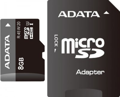   8Gb - A-Data Premier - Micro Secure Digital HC Class 10 UHS-I U1 AUSDH8GUICL10-RA1  