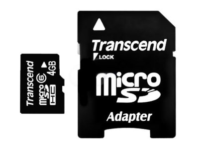   4Gb - Transcend - Micro Secure Digital HC Class 6 TS4GUSDHC6    SD