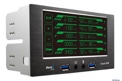   Aerocool Touch 2100, 2x 5.25", 2x USB 3.0