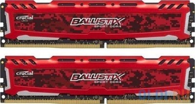   Crucial Ballistix Sport Red DDR4 UDIMM 2400MHz PC4-19200 CL16 - 8Gb KIT (2x4Gb) BLS2C4