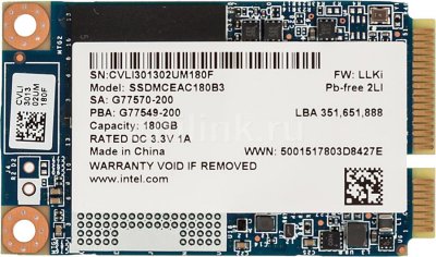  SSD Intel Original SATA-III 180Gb SSDMCEAC180B301 525 Series 2.5" w520Mb/s r550Mb/s MLC