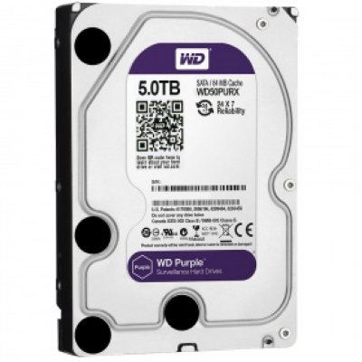   HDD 5000Gb SATA-III WD Purple [WD50PURX, IntelliPower, 64Mb]