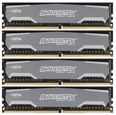  DDR4 32Gb 4x8GB (pc-19200) 2400MHz Crucial Ballistix Sport LT Grey CL16 DR x8 BLS4C8G4D240FSB