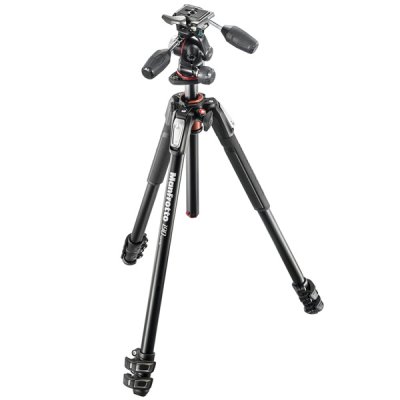   Manfrotto 190 ALU 3 Section KIT 3W Head (MK190XPRO3-3W)