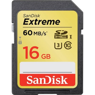   SanDisk Extreme SDHC 16Gb Class 10 UHS-I U3 60MB/s