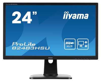 24"   IIYAMA ProLite B2483HSU-B1DP (Black)  (LCD,Wide,1920x1080,D-Sub,DV