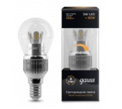   Gauss LED Globe Crystal Clear 5W E14 2700K HA105201105-D