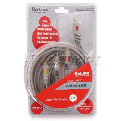   DeLink 3,5 4 pin - 3RCA 3 , Grey,  [3838]