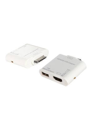   Oxion 30-PIN M - HDMI/USB F OX-ADP008WH White